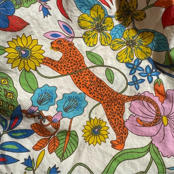 Mini Boden Floral Jungle Dress Ruffle Cotton Pockets Girls size 4-5 - Picture 6 of 9